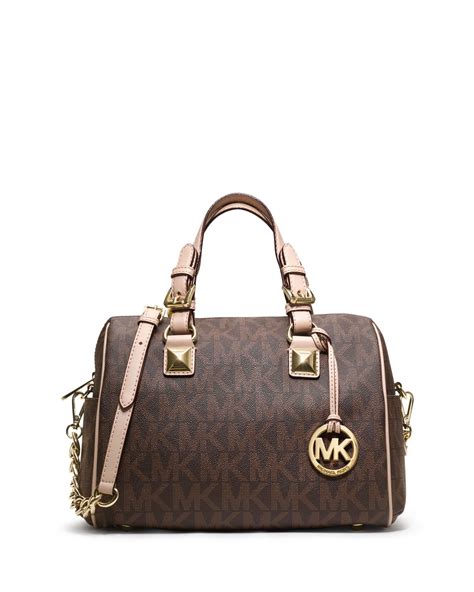 michael kors grayson monogram medium|Grayson Medium Metallic Empire Monogram Satchel .